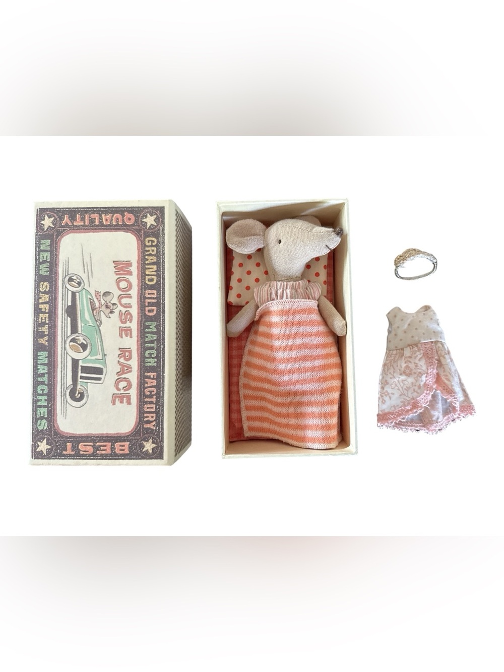 NEW Maileg Big Sister Mouse, Matchbox, Bedding, Gown & Princess Dress & Crown